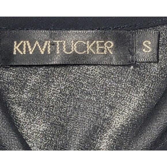 Kiwi Tucker Black White Pleather Bodice A Line Mini Dress Small Lightweight Soft - Picture 3 of 5